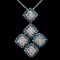 14K White Gold 1.88ctw Fancy Color Diamond Pendant