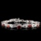 14K White Gold 6.20ct Garnet & 0.32ct Diamond Brac