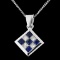 18K Gold 0.30ct Sapphire & 0.19ct Diamond Pendant