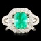 18K Gold 2.14ct Emerald & 1.25ctw Diamond Ring