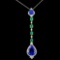 18K Gold 14.92ct Tanzanite & 0.65ctw Diamond Penda