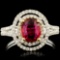 18K Gold 1.01ct Ruby & 0.50ctw Diamond Ring