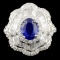 18K Gold 1.65ct Sapphire & 1.36ctw Diamond Ring