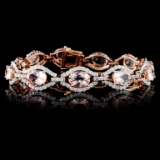 14K Rose Gold 13.68ct Morganite & 3.53ctw Diamond