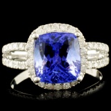 18K Gold 3.38ct Tanzanite & 0.44ctw Diamond Ring