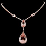 14K Rose Gold 23.45ct Morganite & 3.86ctw Diamond