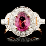 18K Gold 1.50ct Spinel & 0.63ctw Diamond Ring