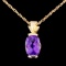14K Gold 2.42ct Amethyst Pendant