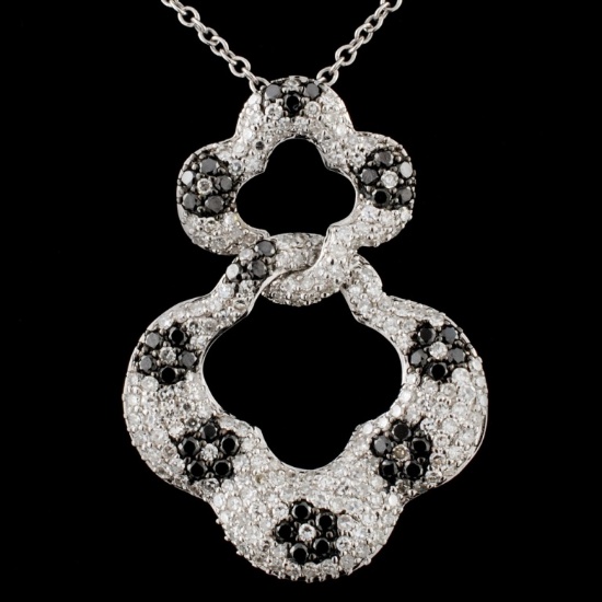 14K WG 1.21ctw Fancy Color Diamond Pendant