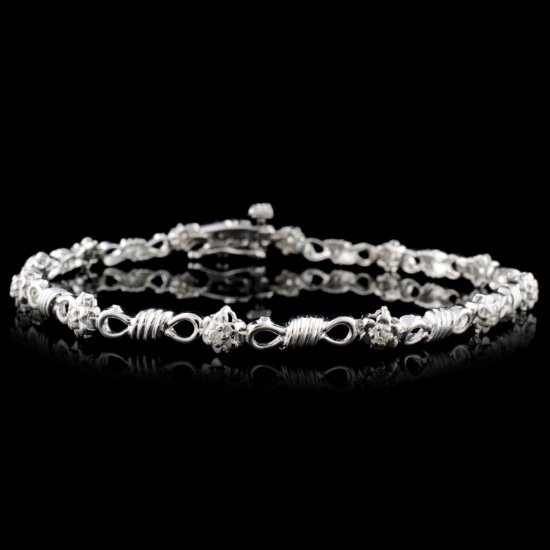 14K White Gold 0.25ctw Diamond Bracelet