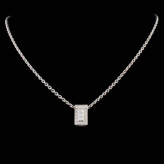 18K Gold 0.58ctw Diamond Pendant