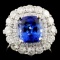 18K Gold 3.53ct Tanzanite 1.74ctw Diamond Ring