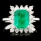 18K Gold 2.28ct Emerald & 0.57ctw Diamond Ring