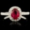 18K Gold 1.11ct Ruby & 0.29ctw Diamond Ring