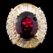 14K Gold 4.02ct Tourmaline & 1.36ctw Diamond Ring