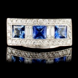 18K Gold 1.22ctw Sapphire & 0.58ctw Diamond Ring