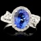 14K Gold 1.82ct Tanzanite & 0.48ctw Diamond Ring