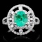 14K Gold 1.55ct Emerald & 0.75ct Diamond Ring