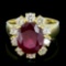 14K Gold 6.00ct Ruby & 1.00ctw Diamond Ring