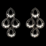 14K Gold 6.09ctw Diamond Earrings