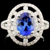 14K Gold 1.76ct Tanzanite & 0.75ctw Diamond Ring