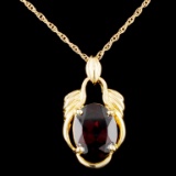 14K Gold 2.30ctw Garnet Pendant