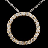 14K Yellow Gold 0.87ctw Diamond Pendant