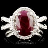 14K Gold 3.53ct Ruby & 0.90ctw Diamond Ring