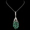 14K Gold 2.67ct Emerald & 0.75ctw Diamond Pendant