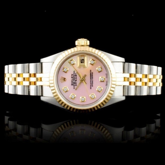 Rolex 18K & SS DateJust Diamond Ladies Watch