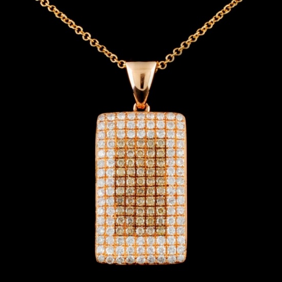 14K Gold 1.00ctw Fancy Diamond Pendant