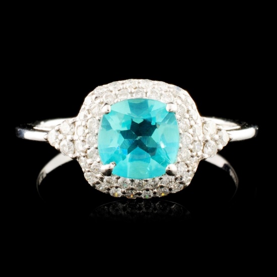 14K Gold 0.76ct Apatite & 0.30ctw Diamond Ring