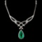 18K/14K Gold 5.58ct Emerald & 2.10ct Diamond Neckl
