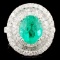 18K Gold 2.31ct Emerald & 1.71ctw Diamond Ring