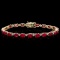 14k Gold 12.00ct Ruby & 0.50ct Diamond Bracelet