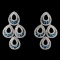 14K White Gold 4.42ctw Fancy Color Diamond Earring