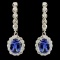 14K Gold 4.00ct Tanzanite & 1.50ctw Diamond Earrin