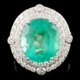 18K Gold 8.12ct Emerald & 1.55ctw Diamond Ring