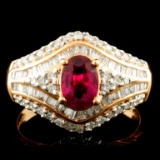 18K Gold 0.84ct Ruby & 0.60ctw Diamond Ring