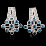 14K White Gold 0.71ctw Fancy Color Diamond Earring