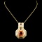 14K Gold 2.50ct Citrine & 0.12ctw Diamond Pendant