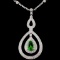 14K White Gold 1.76ct Tsavorite & 1.39ct Diamond N