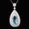 18K Gold 14.94ct Aquamarine & 2.88ctw Diamond Pend