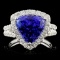 18K Gold 5.40ct Tanzanite & 1.10ct Diamond Ring