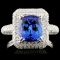 18K Gold 2.99ct Tanzanite & 1.13ctw Diamond Ring