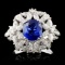 18K White Gold 2.01ct Sapphire & 1.77ct Diamond Ri