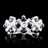 14K Gold 0.68ctw Sapphire & 0.28ctw Diamond Ring