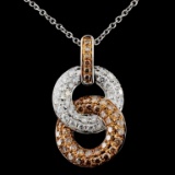 14K White Gold 1.16ctw Fancy Color Diamond Pendant