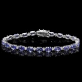 14k Gold 10.00ct Tanzanite & 0.50ct Diamond Brace