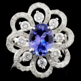 18K Gold 1.75ct Tanzanite & 1.22ctw Diamond Ring